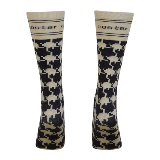 COSTER COPENHAGEN 'Coster' Socks (Houndstooth/Cream/Lilac)
