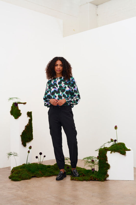 KAFFE 'Emma' Pants (Black/Brindle)