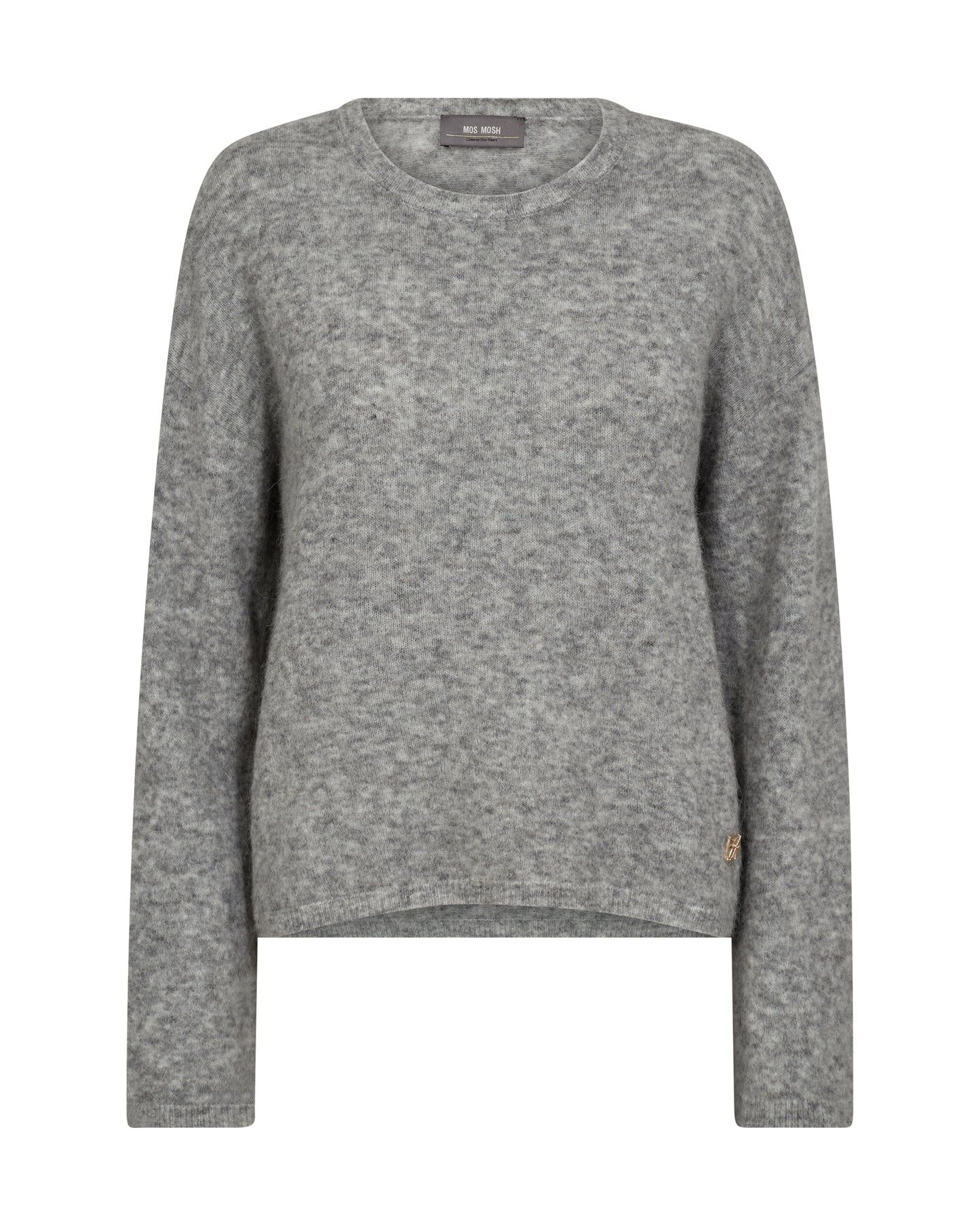 This luxurious knit sweater is crafted from a soft wool-mohair-alpaca blend from MOS MOSH, offering warmth and comfort with a touch of effortless elegance. Designed in a regular silhouette with a classic O-neck, it drapes beautifully for a timeless and versatile look. Perfect for layering, style it with tailored pants or your favourite denim for a chic yet relaxed outfit.
