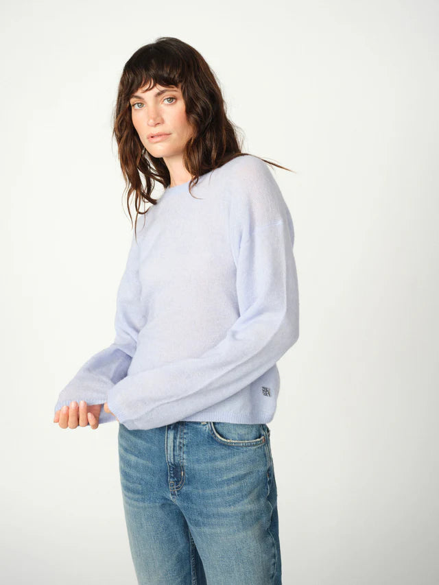 MOS MOSH "MMMape O-Neck Knit" (Scarab/Grey Melange/Brunnera Blue)
