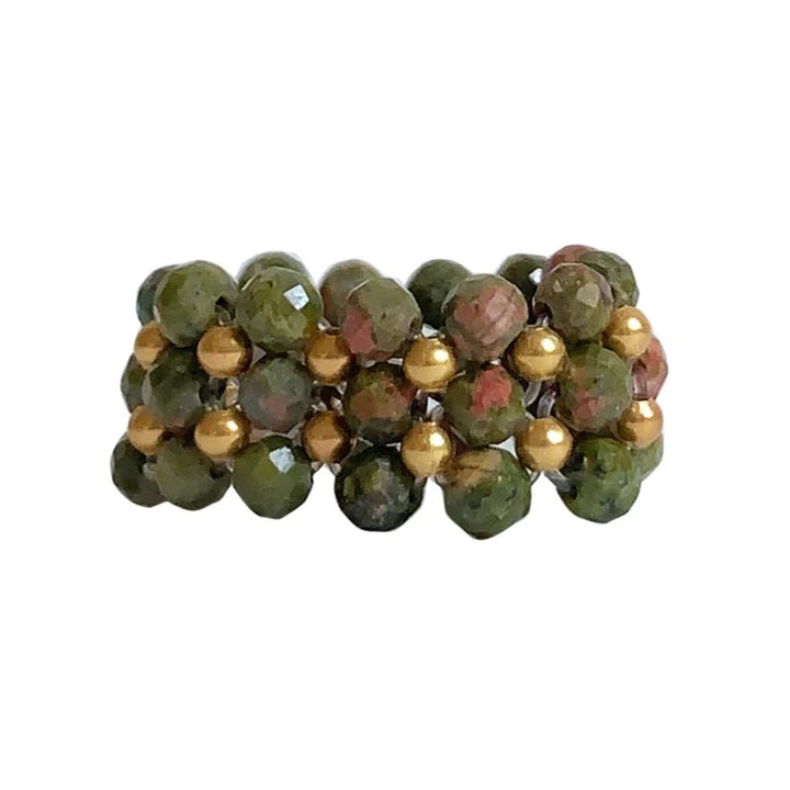 IBU Ring 'Lace Stone' (Blue/Unakite)