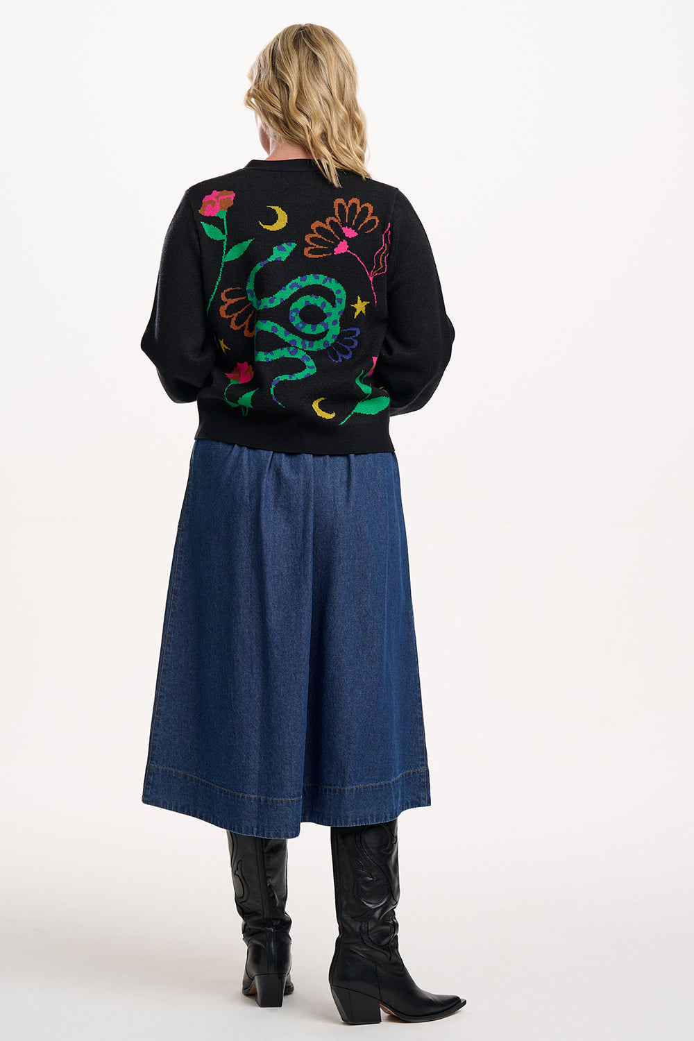 SUGARHILL "Adrian Cardigan" (Black Snake Florals)
