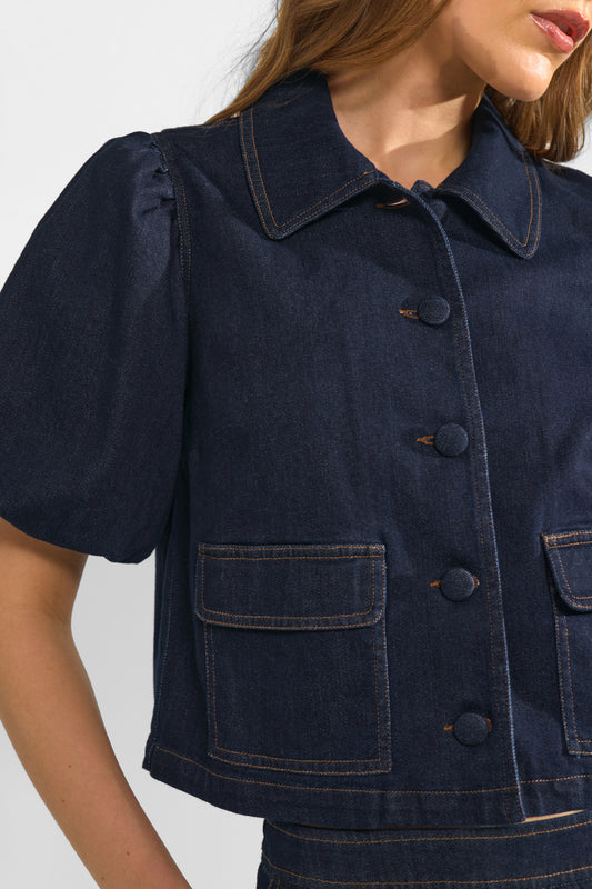 NUMPH "NUaletta SS Shirt" (Dark Blue Denim)