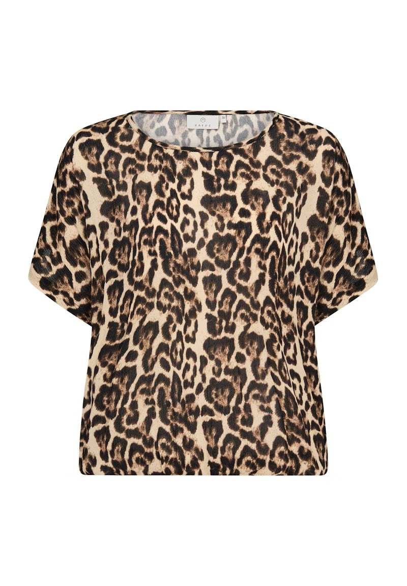 KAFFE "KAAmber SL Printed" (Natural Leopard/Soft Chambray)