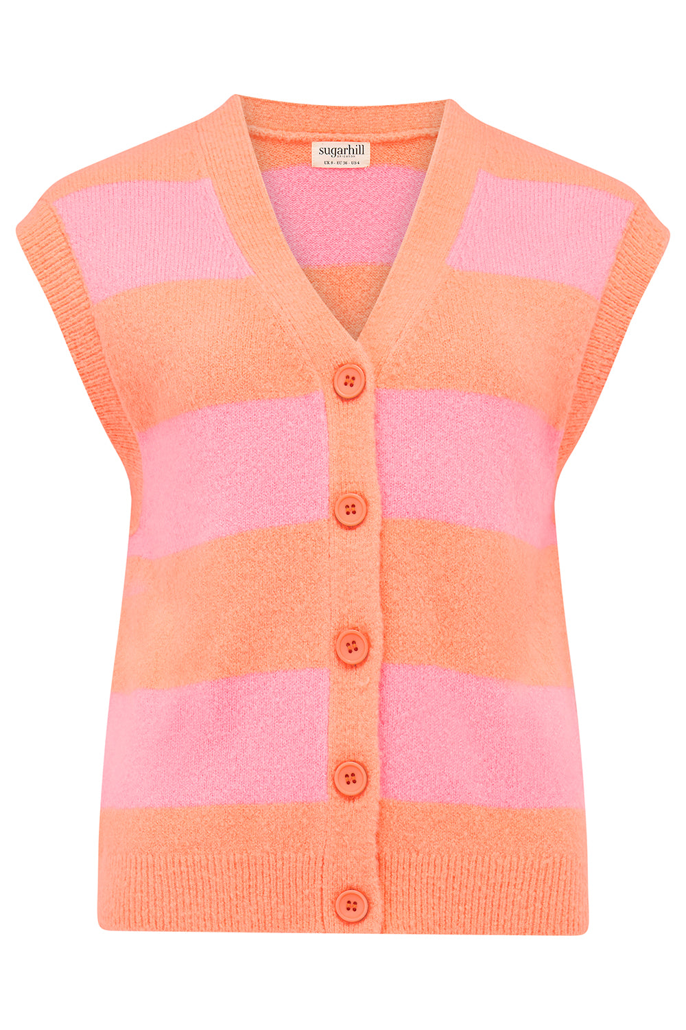 SUGARHILL "Amber Knit Vest" (Peach & Pink)