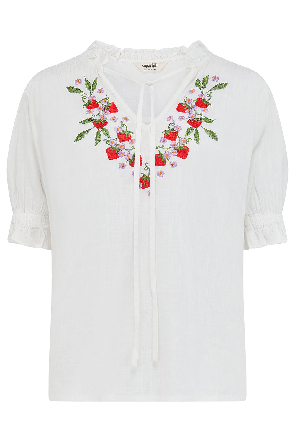 SUGARHILL "Angelique Shirred Top New" (white)