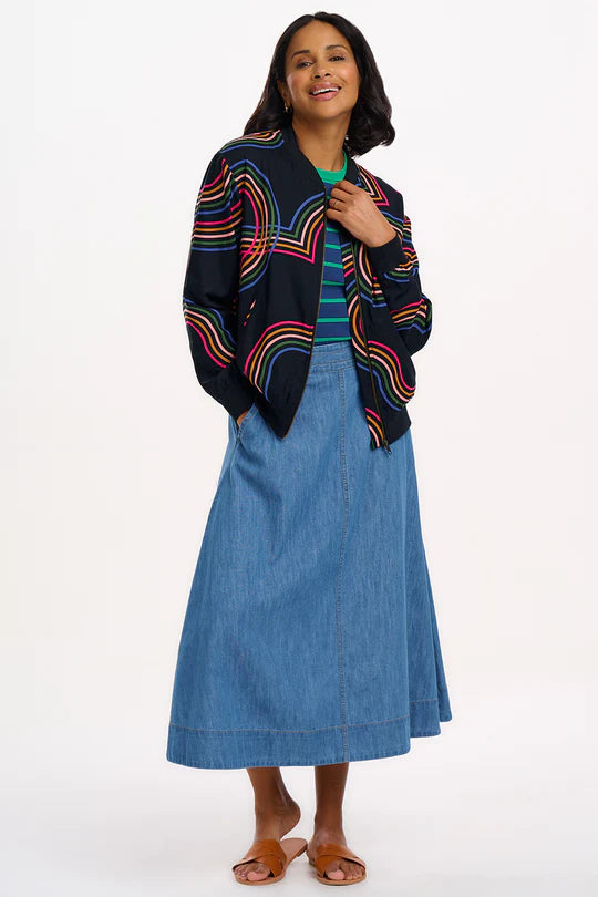 SUGARHILL "Bobbi Bomber Jacket Retro" (Black Retro Racer)