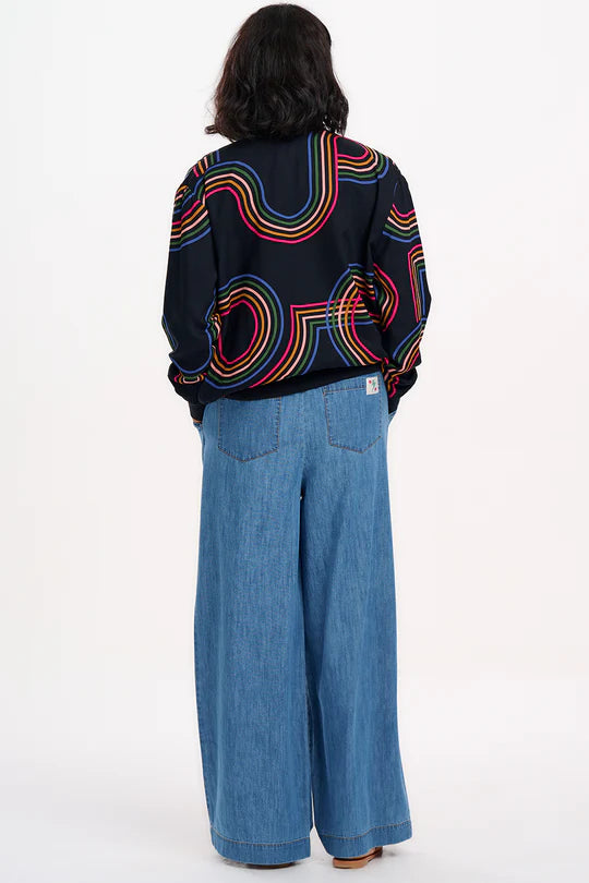 SUGARHILL "Bobbi Bomber Jacket Retro" (Black Retro Racer)