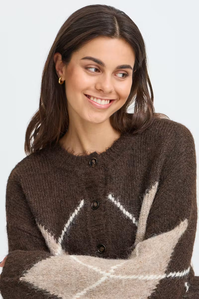 FRANSA "FRCharleen Cardigan" ( Hot Fudge Check)