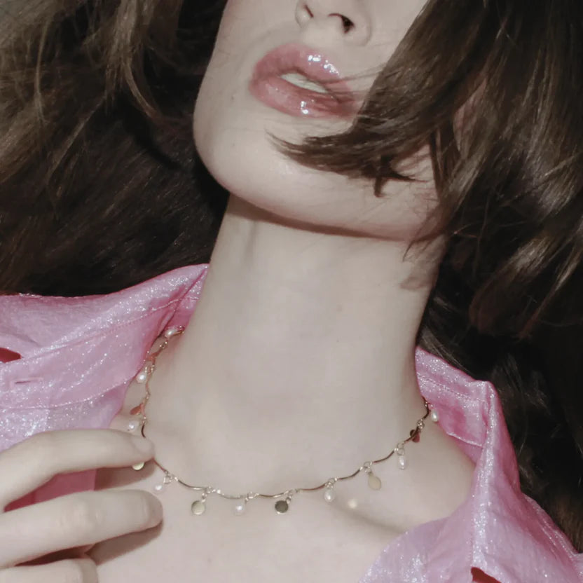 DANSK "Joy Waterproof Coin & Pearl Necklace" (Gold Plated)
