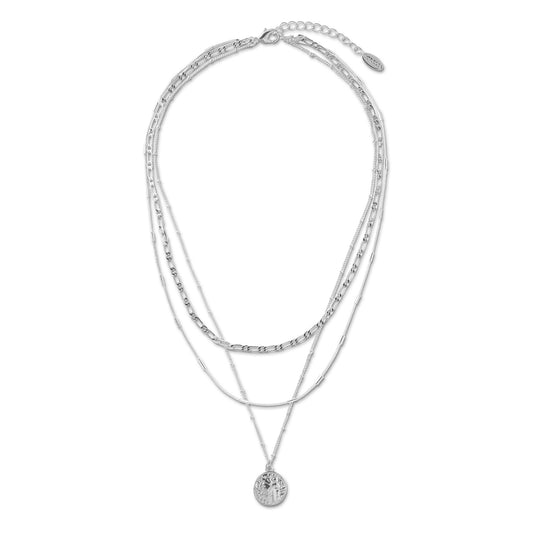 ORELIA "Multi Row Coin Necklace" (Silver)
