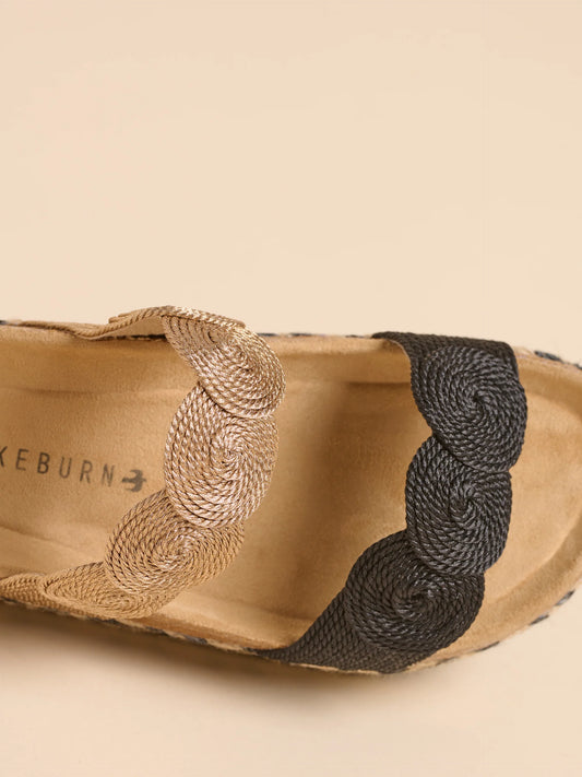 BRAKEBURN "Discus Sandal" (Black and Tan)