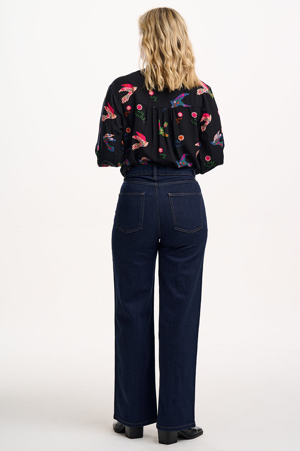 SUGARHILL "Elkie Blouse" (Black Rainbow Folk Bird)