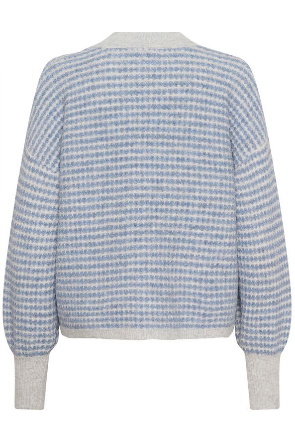 KAFFE "KAellery Knit Pullover" ( Light Grey &blue/Feather Gray Melange & Wine)