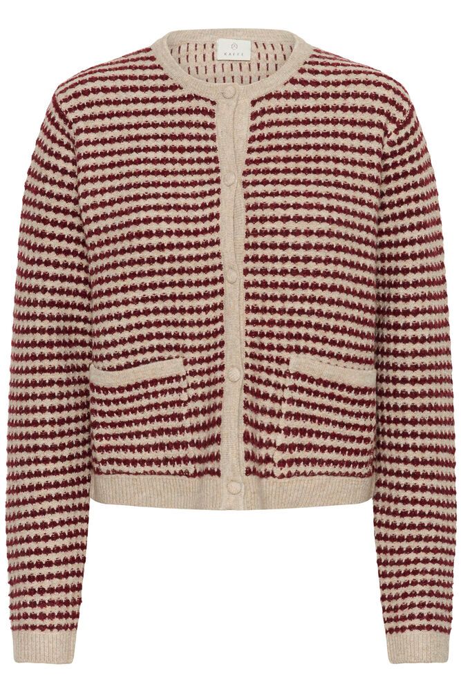KAFFE "KAEllery Knit Cardigan" (Feather Gray Melange/Wine)