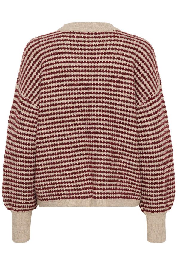 KAFFE "KAellery Knit Pullover" ( Light Grey &blue/Feather Gray Melange & Wine)
