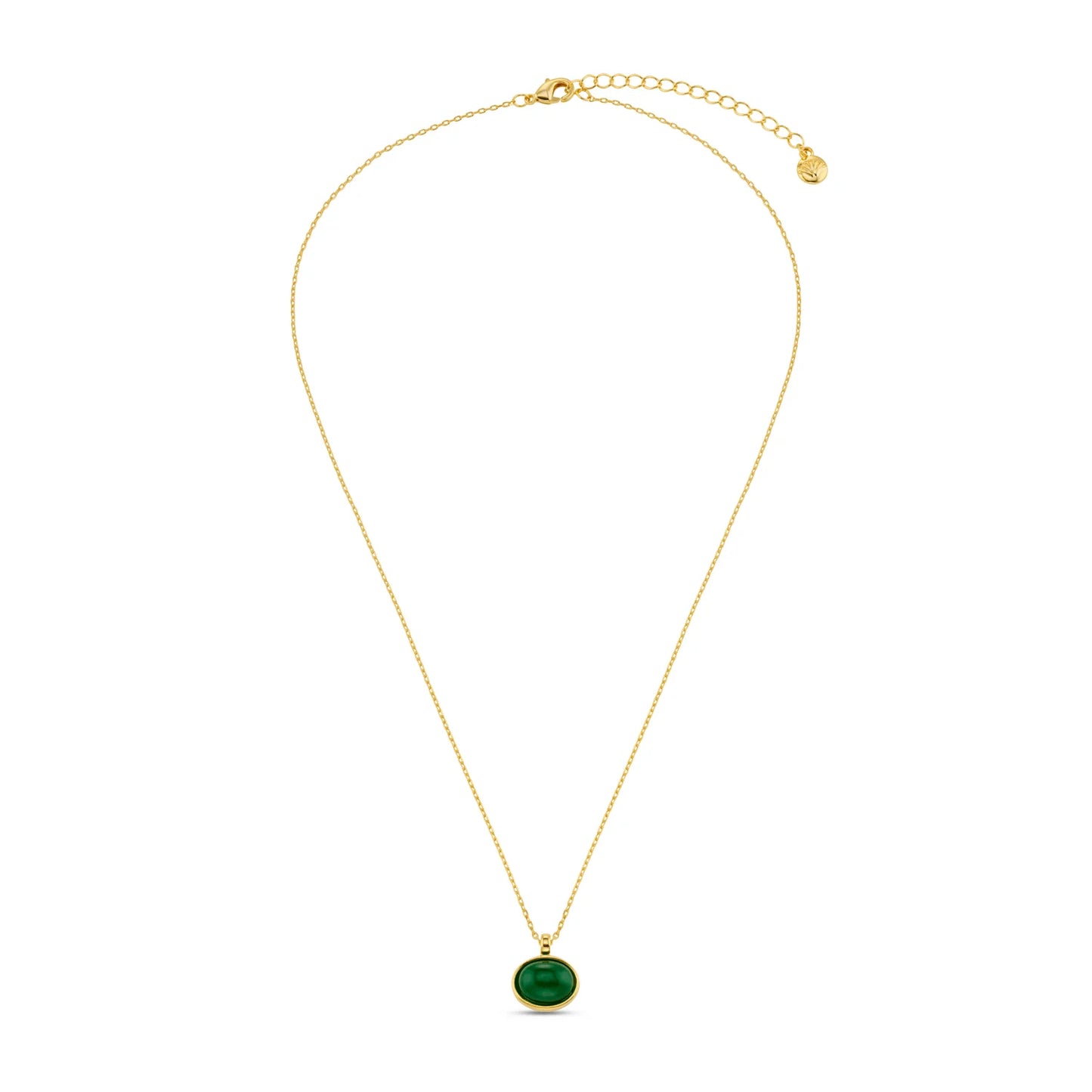 ORELIA "Semi Precious Green Pendant" (Gold)