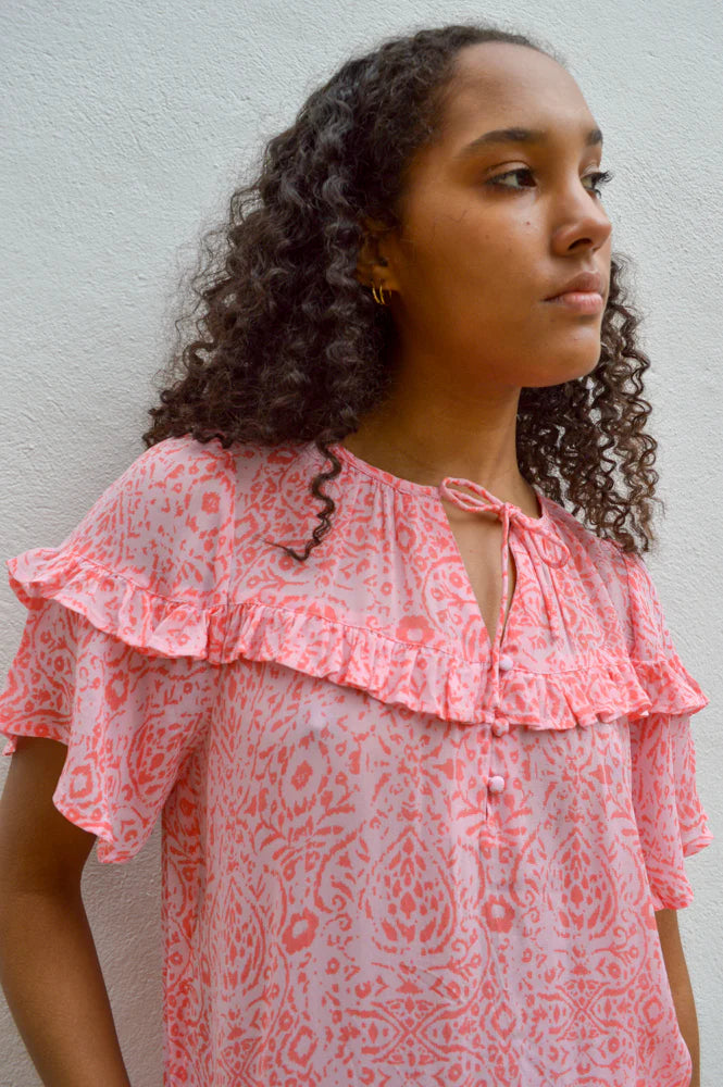 ATELIER REVE 'IREmira' Blouse (Coral)