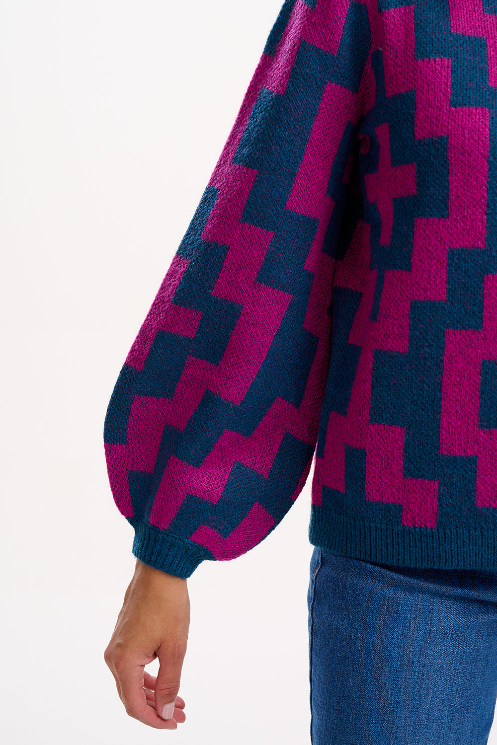 SUGARHILL "Essie Jumper " (Teal/Pink Diamond)