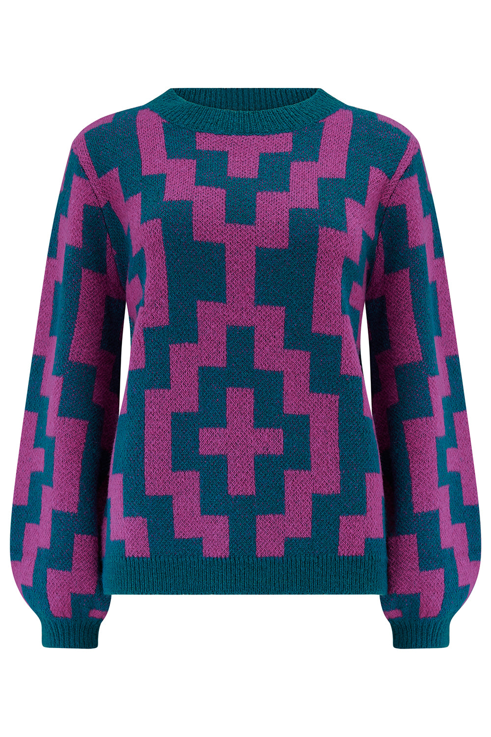 SUGARHILL "Essie Jumper " (Teal/Pink Diamond)