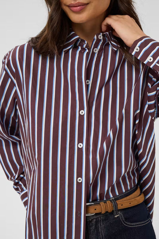 KAFFE "KAGavina Shirt"(Fudge/Chalk)