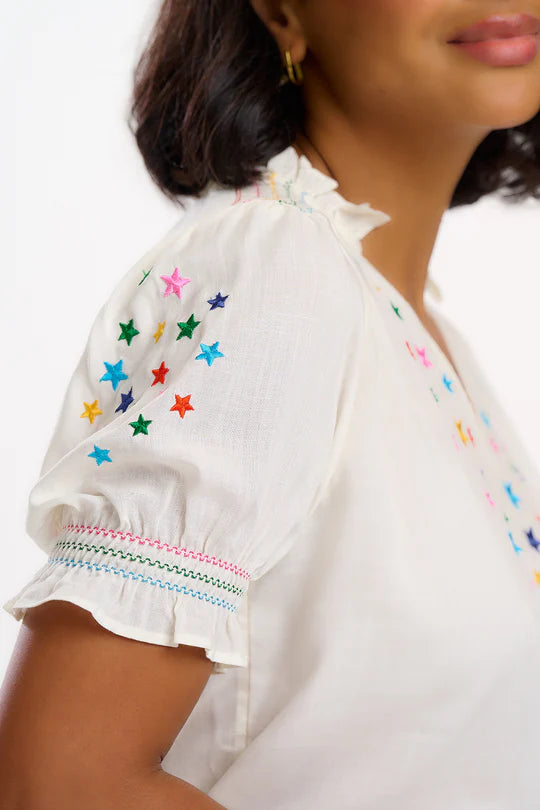 SUGARHILL "Haydee Shirred Top" (Off White)