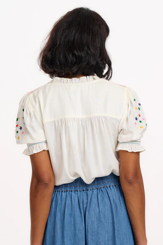 SUGARHILL "Haydee Shirred Top" (Off White)