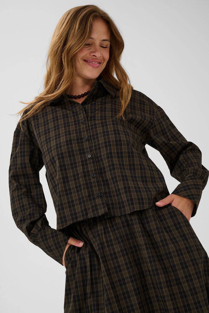 KAFFE "KAHelie Check Shirt" (Black/Brown Check