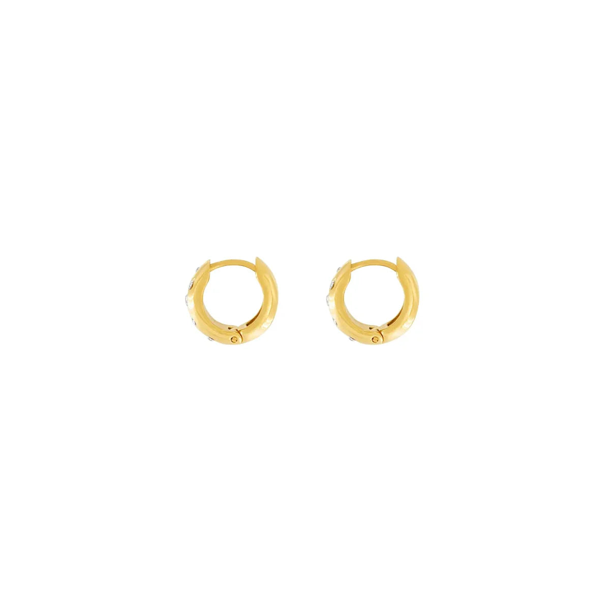 DANSK "Joy Waterproof Clear CZ Huggie Earring" (Gold Plated)
