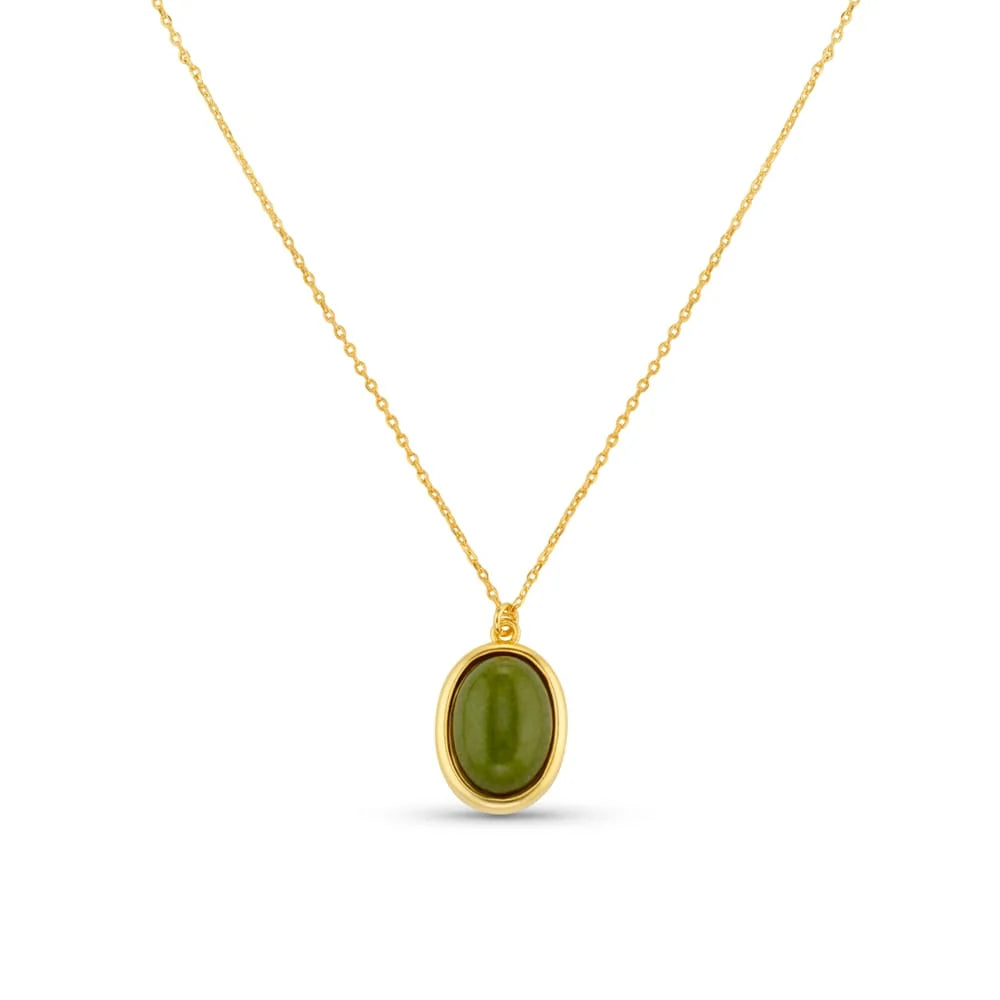 ORE40524 Green Jade Charm Necklace
