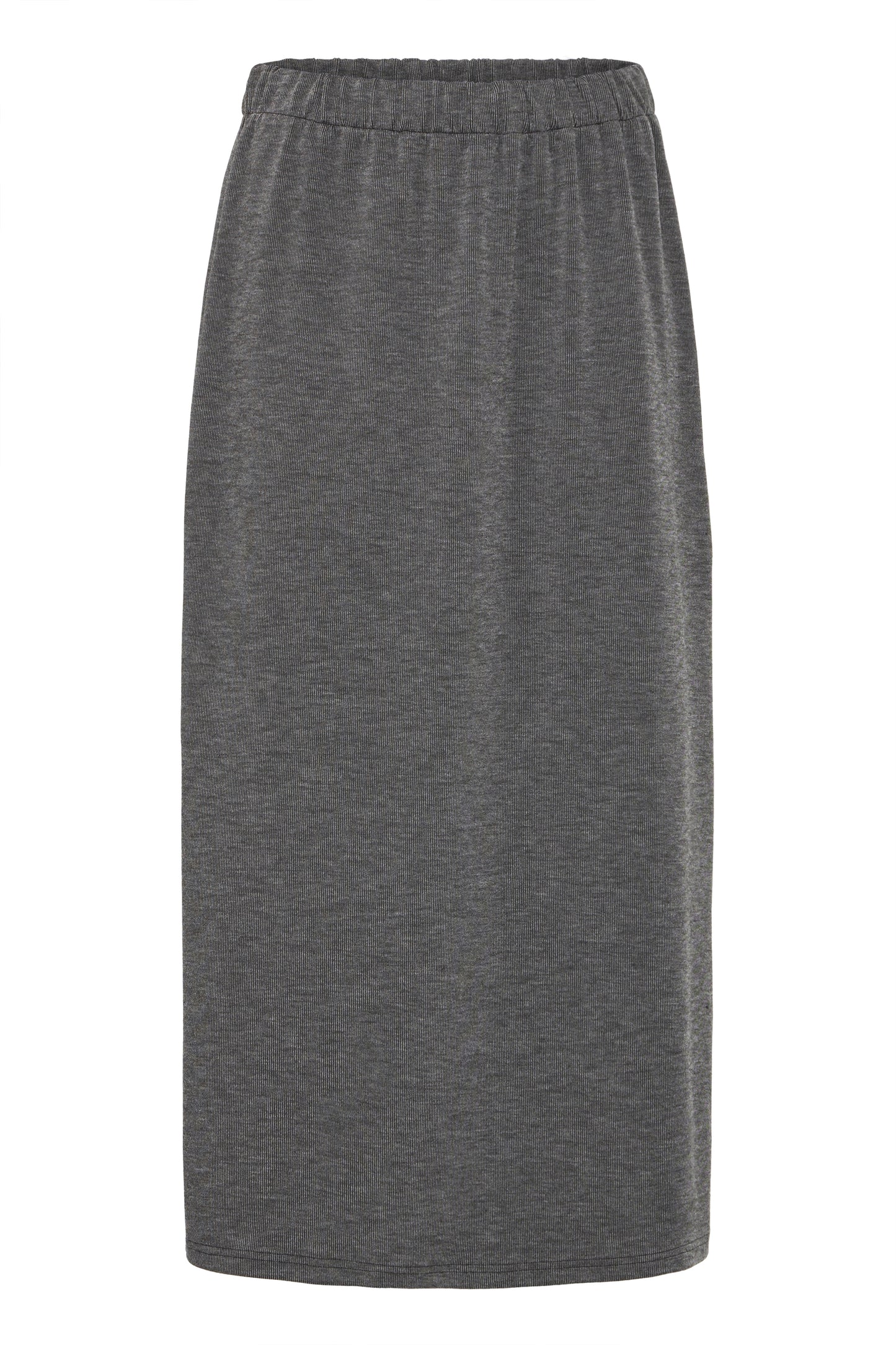 Pencil style longer length skirt from Scandi brand FRANSA. Elasticated at the waist and with a small split at the back. The perfect capsule wardrobe piece that will work really hard in you new season wardrobe.