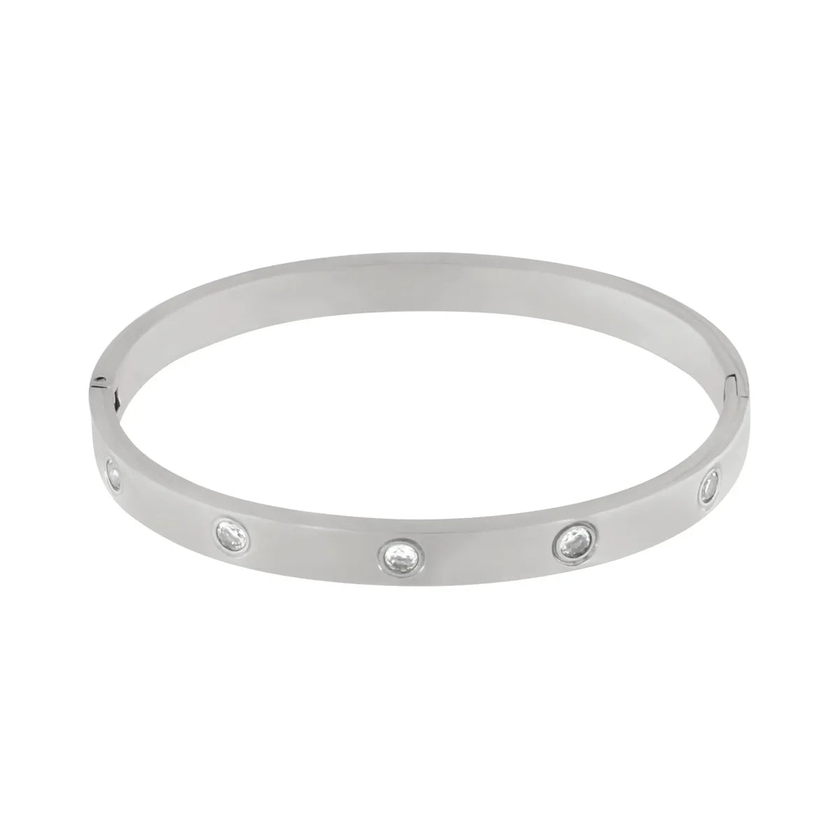 DANSK "Joy Waterproof CZ Crystal Bangle" (Silver Plated)
