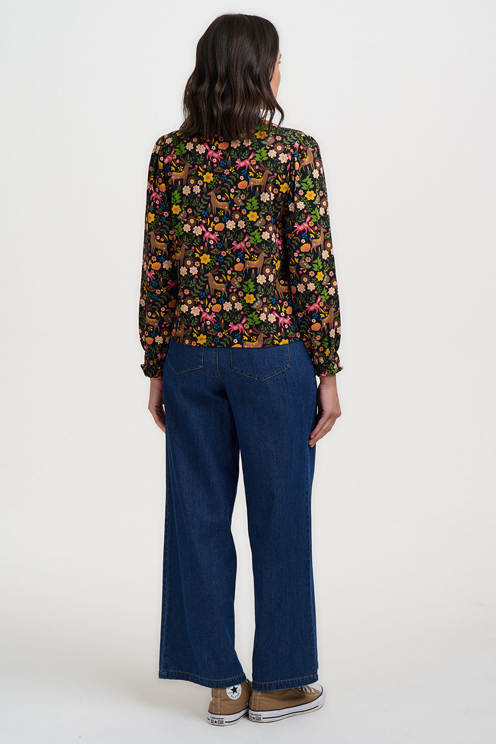 SUGARHILL "Julietta Blouson Sleeve Jersey Top"(Black Forest Folklore)