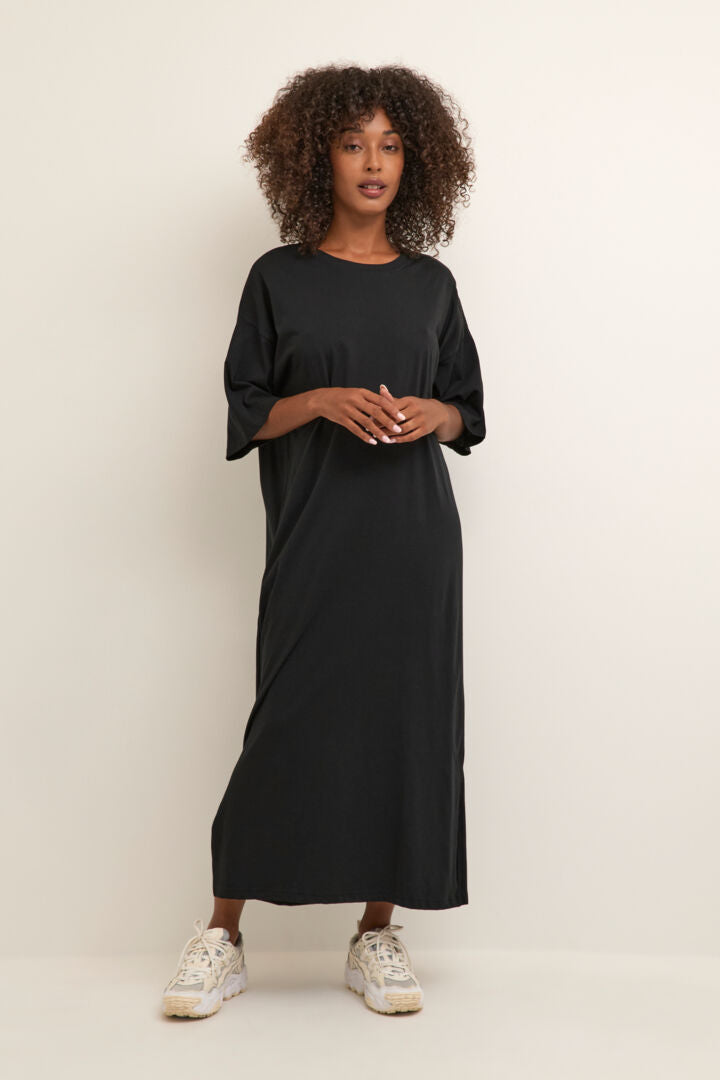 KAFFE "KAEdna 1/2 Sleeve Dress" (Black Deep/Light Grey Melange)
