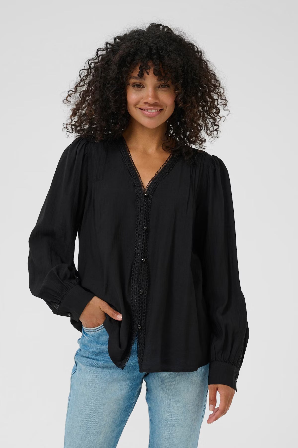 KAFFE "KAMirabel Blouse" (Black Deep)
