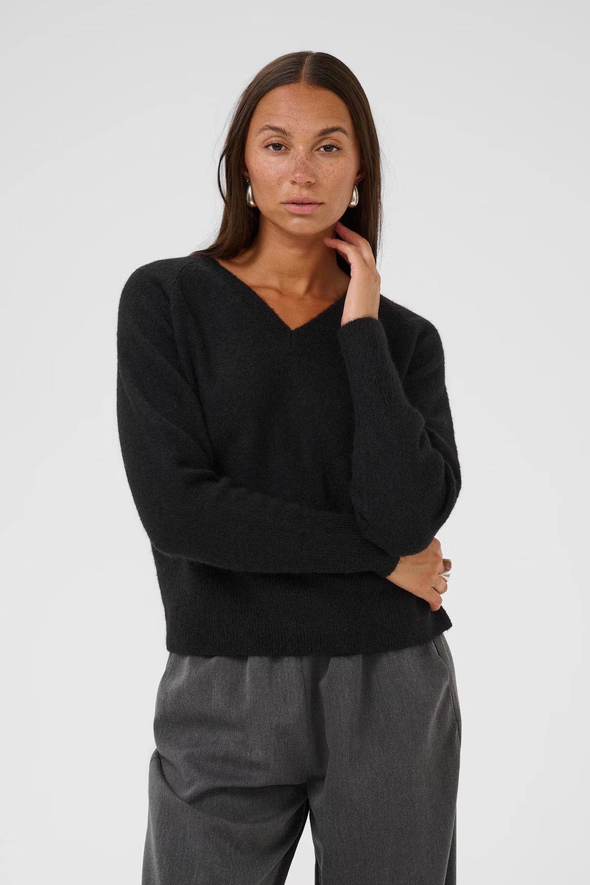 KAFFE "KAniel V Neck Pullover" (Black Deep)