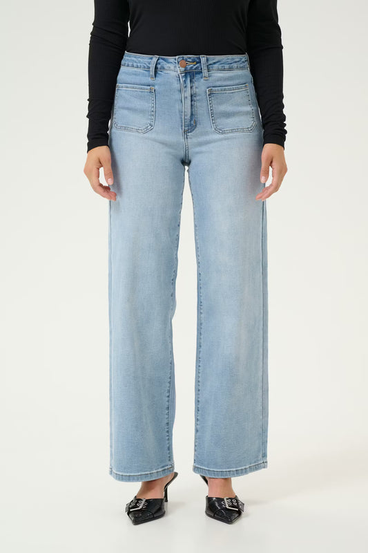 KAFFE "KAKarla HW Wide Jeans" (Blue Washed)