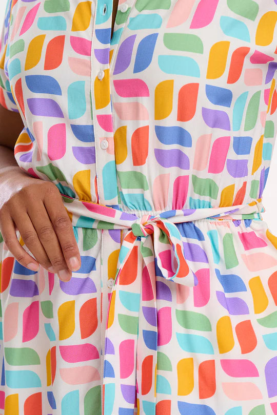 SUGARHILL "Leigh Midi Shirt Dress" (Off White)