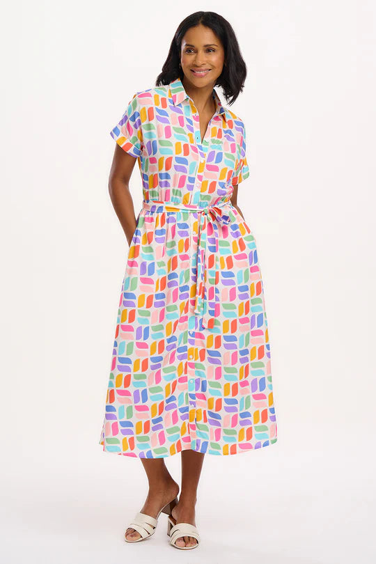 SUGARHILL "Leigh Midi Shirt Dress" (Off White)