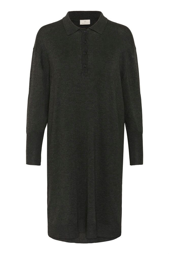 KAFFE "KALizza Polo Knit Dress" (Dark Grey Melange)