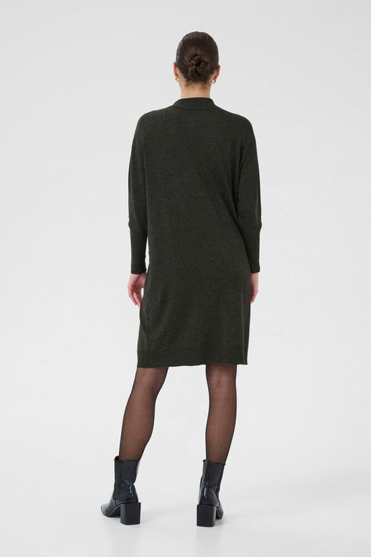 KAFFE "KALizza Polo Knit Dress" (Dark Grey Melange)