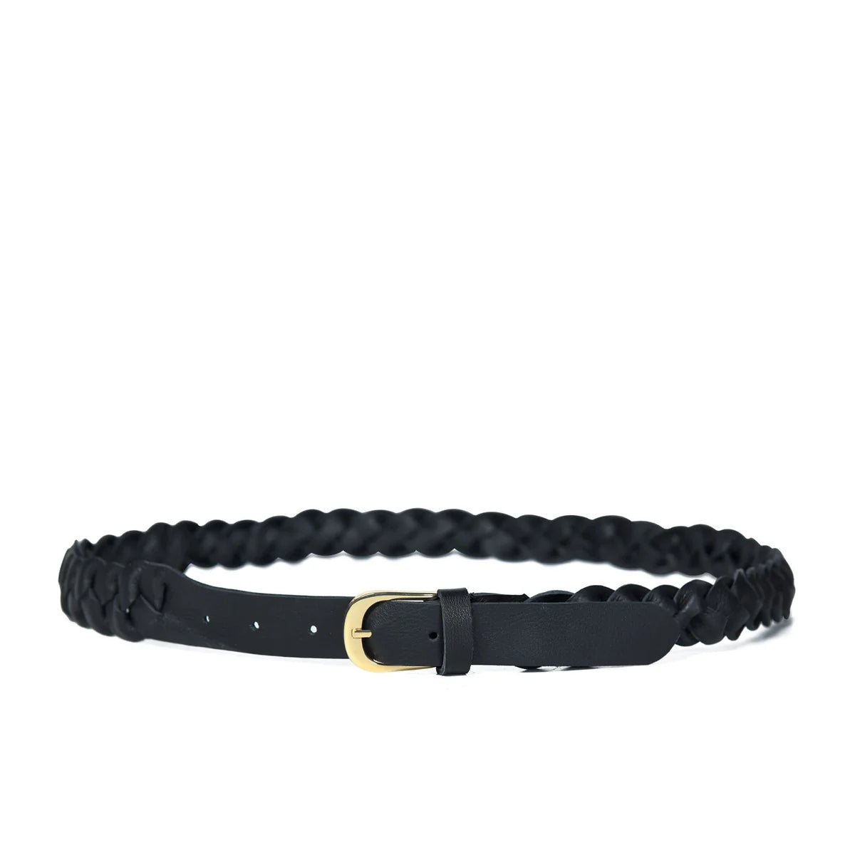 Hand woven in our super soft black nappa leather by our incredible artisans in India, this is slightly sleeker than our best selling Arya belt, and thin enough to fit though your jeans or trousers belt loops.