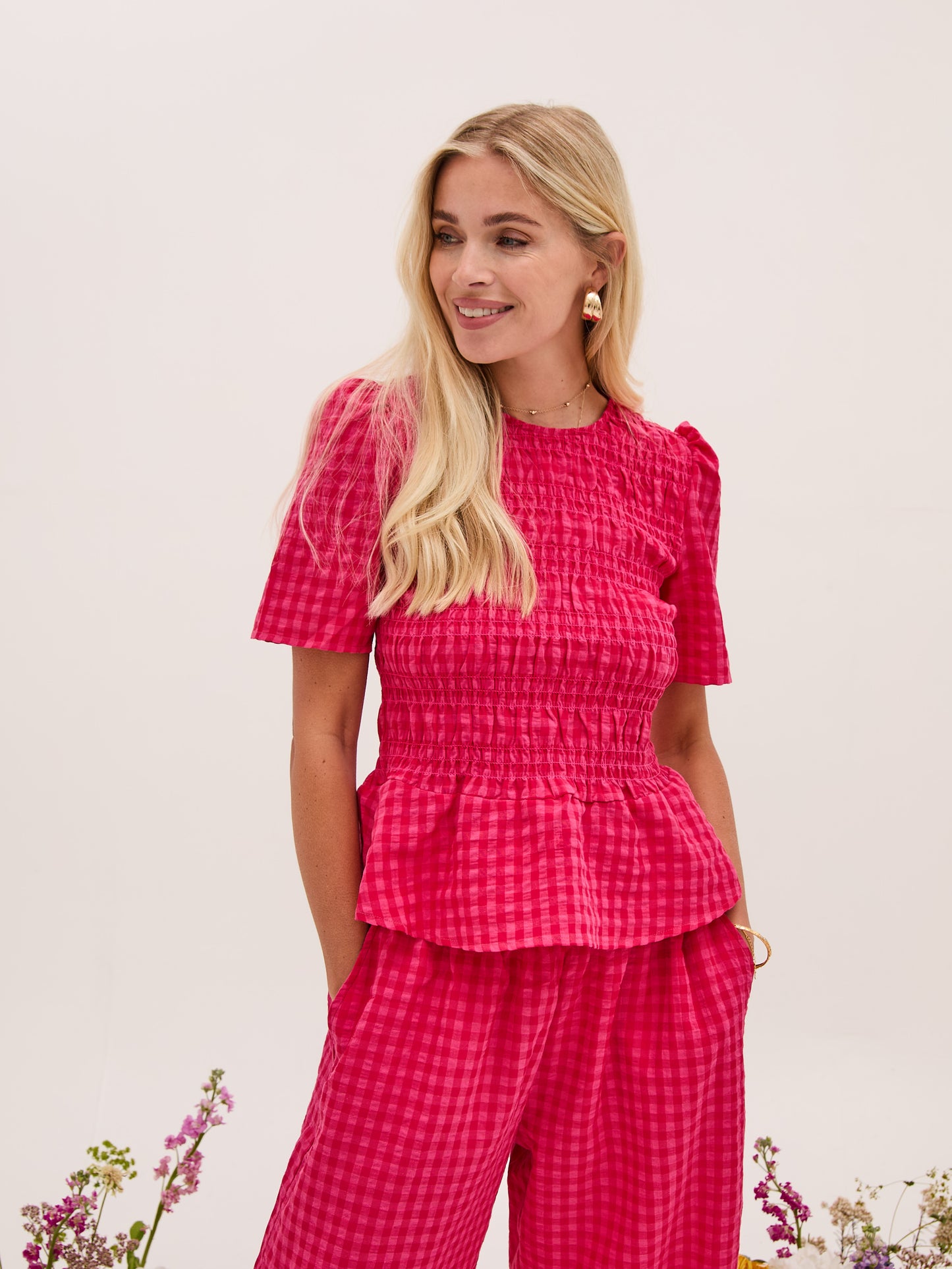 FIKA "Marina Smock Top" (Pink)