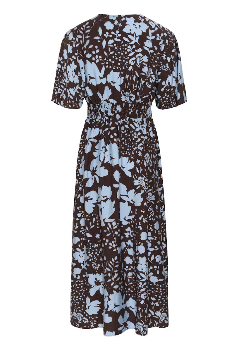 KAFFE "Kanadira Dress" ( Coffee Bean/Blue)