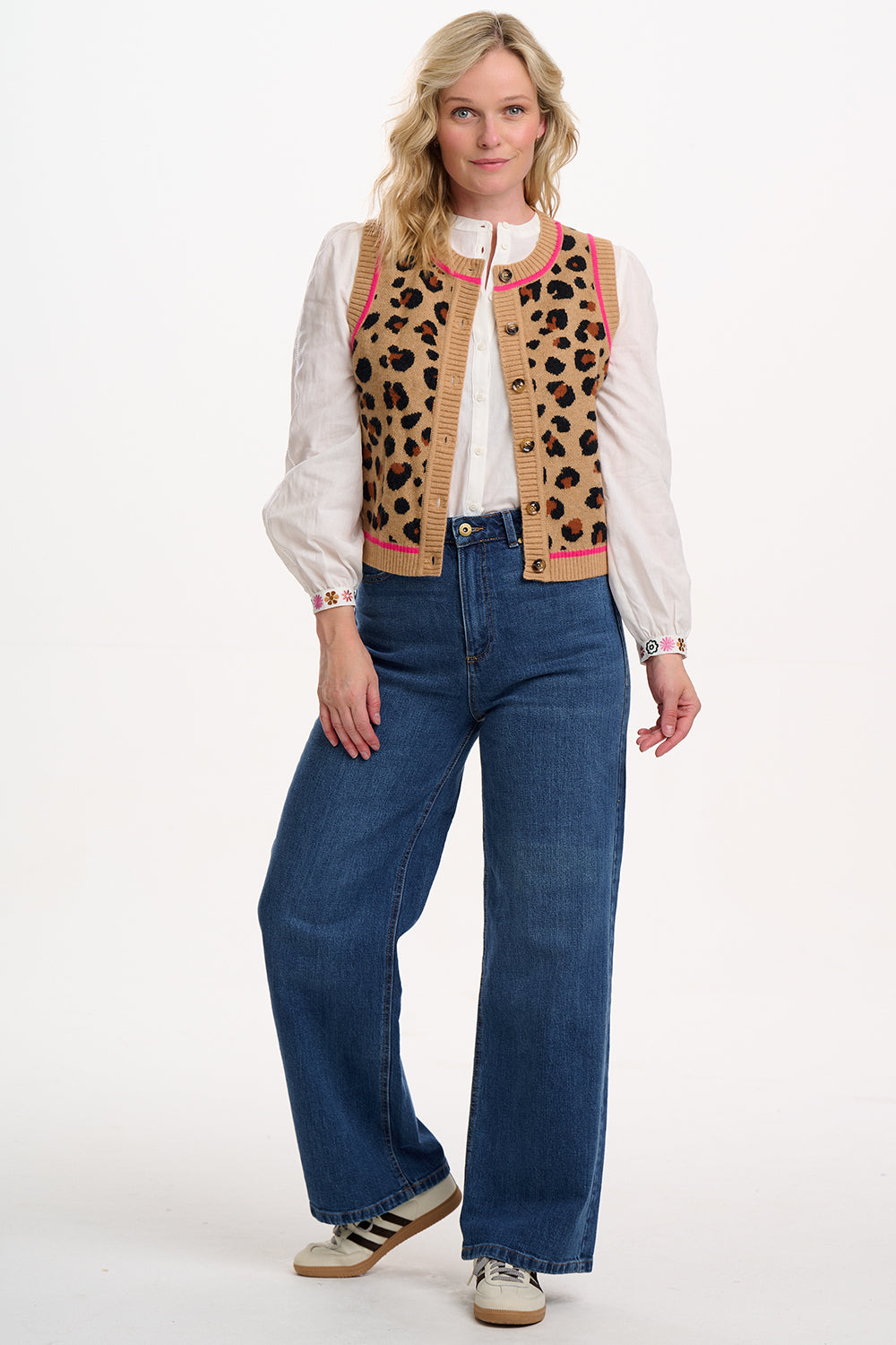 SUGARHILL "Natalie Knitted Waistcoat" (Tan/Black)