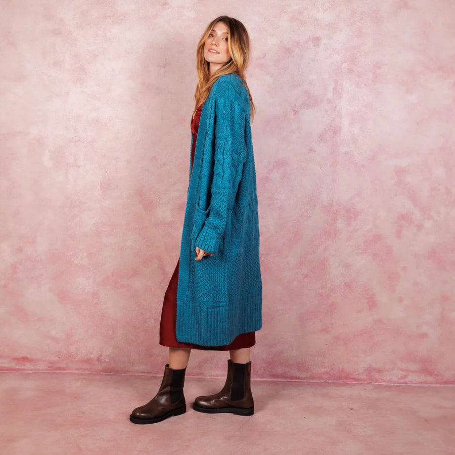 CARA AND THE SKY "New Alex Cardigan" (Soft Pink/Teal)