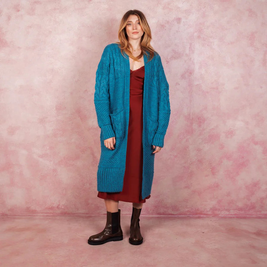 CARA AND THE SKY "New Alex Cardigan" (Soft Pink/Teal)