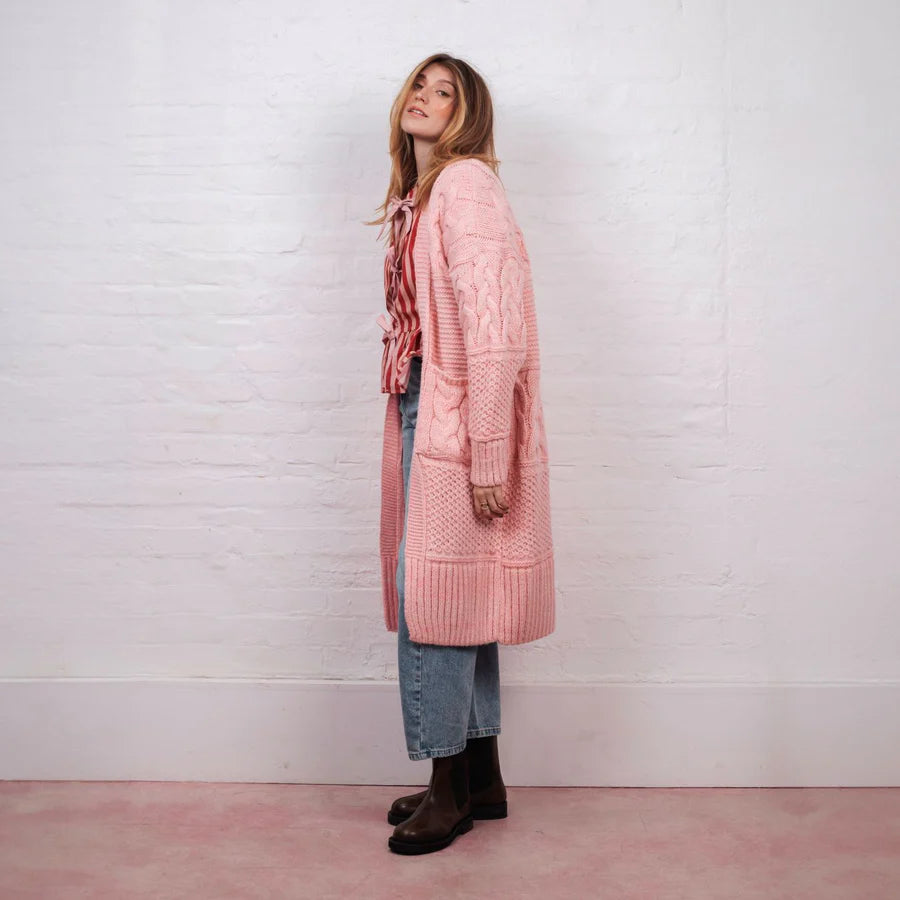 CARA AND THE SKY "New Alex Cardigan" (Soft Pink/Teal)