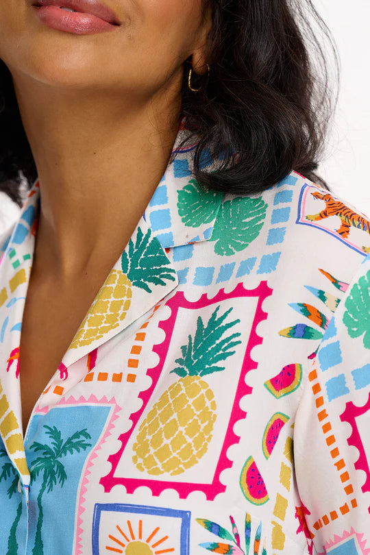 SUGARHILL "Odele Shirt" (Off White Jungle Tile)
