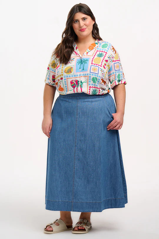 SUGARHILL "Odele Shirt" (Off White Jungle Tile)